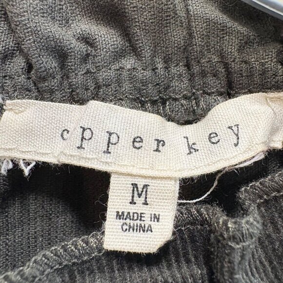 Copper Key Black Corduroy Babydoll Dress M Tiered Cottage Long Sleeve - Picture 2 of 8